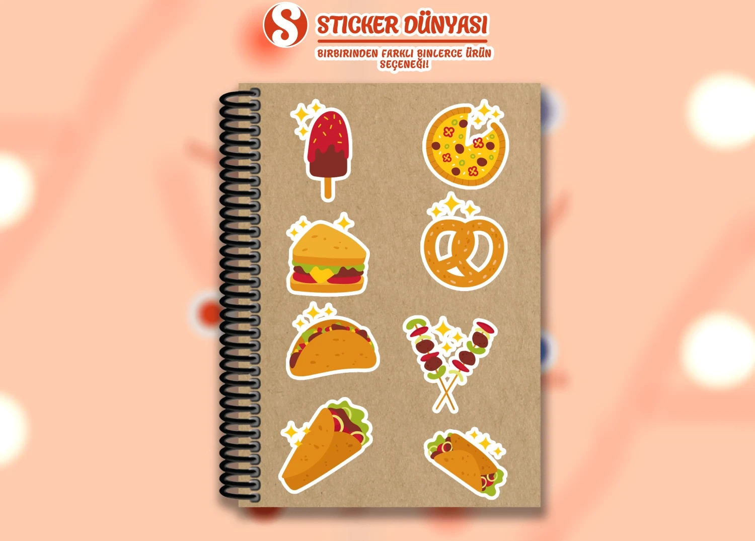 Fast Food Desenli Lezzetli Sticker Koleksiyonu (FastFood3) görsel 3